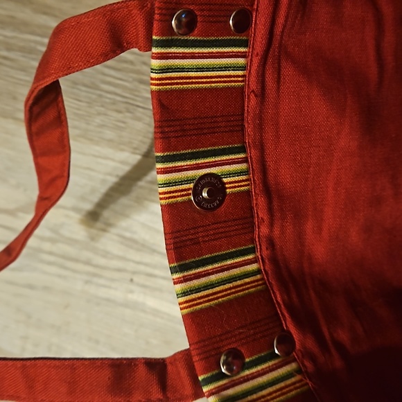 Longaberger Red Stripped Purse Like New - Picture 6 of 8